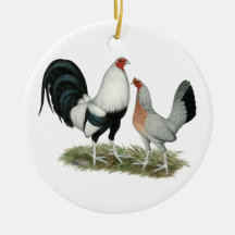 Silver Duckwing Gamefowl Christmas Tree Ornaments