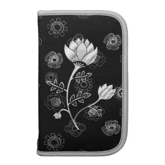 Silver Dust gray and black oriental style flower d Planner