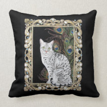 Silver Egyptian Mau Pillow