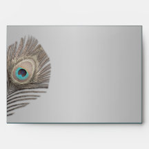 Silver Elegance Peacock Envelope