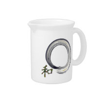 Silver enso with Kanji - harmony Drink Pitcher