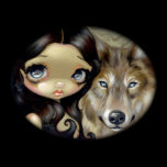 Silver Eyed Wolf ART PRINT gothic big eye fantasy