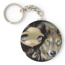 "Silver Eyed Wolf" Keychain