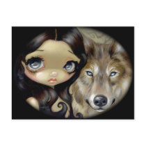 "Silver Eyed Wolf" Postcard