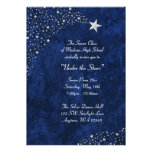 Silver Falling Stars Blue Prom Formal Invitations