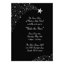 Silver Falling Stars Prom Formal Invitations
