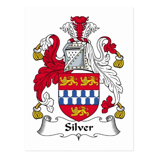 Silver Family Crest Postcard Zazzle