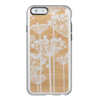 Silver faux wood flowers girly floral pattern incipio feather® shine iPhone 6 case