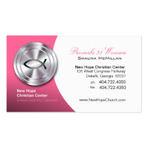 Silver Fish IXOYE Christian Symbol Minister/Pastor Business Card