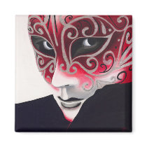 Silver Flair Mask Painting magnets
