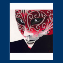 Silver Flair Mask Painting postcards