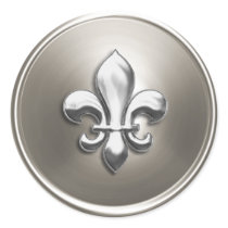Silver  Fleur de Lis Envelope Seal Round Sticker