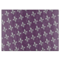 Silver Fleur de lys Floral Regal Purple at Zazzle