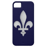 Silver Fleur-de-Lys on iPhone 5 Case-Mate Case