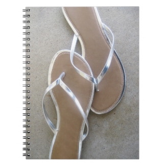 Silver Flip Flop Sandals Notebook