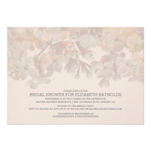 Silver Floral Bridal Shower Invitations