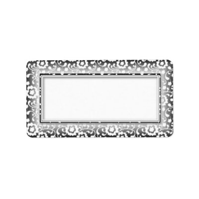 Silver Labels on Silver Floral Swirls Blank Address Labels From Zazzle Com