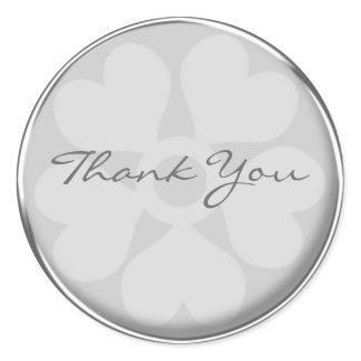 Silver Floral Thank You Stickers sticker