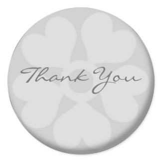 Silver Floral Thank You Stickers sticker