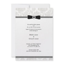 Silver Floral Wedding Invitation