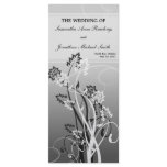 Silver Floral Wedding Program - Church Program rack cards