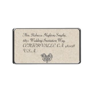 Silver Flourish Wedding Address Labels