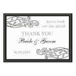 Silver Flowers Wedding Favor Gift Tags Business Card Templates