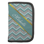 Silver Foil and Teal ZigZag Folio Planner