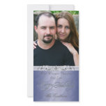 Silver Foil Happy Holiday Blue Photo Card