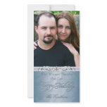 Silver Foil Happy Holiday Teal Photo Card