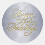 Silver Foil Happy Holidays Diamond Sticker