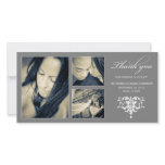 SILVER FORMAL COLLAGE | WEDDING THANK YOU CARD CUSTOMIZED PHOTO CARD