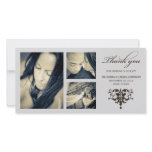 SILVER FORMAL COLLAGE | WEDDING THANK YOU CARD PERSONALIZED PHOTO CARD