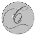 Silver Formal Wedding Monogram C Seal sticker