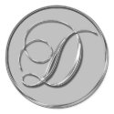 Silver Formal Wedding Monogram D Seal Sticker by TDSwhite Silver Formal Wedding Monogram D Seal Sticker