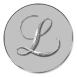 Silver Formal Wedding Monogram L Seal