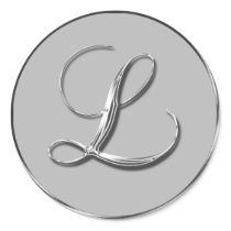 Silver Formal Wedding Monogram L Seal stickers by TDSwhite Silver Formal Wedding Monogram L Seal stickers