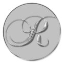 Silver Formal Wedding Monogram R Seal stickers by TDSwhite Silver Formal Wedding Monogram R Seal stickers