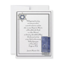 Silver Frame Bar Mitzvah invitations