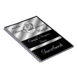 Silver Gay Wedding or Shower Guestbook Notebook