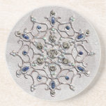 Silver Gems Snowflake Beverage Coasters