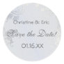 Silver Glimmer Save the Date Round Stickers Silver Glimmer Save the Date Round Stickers