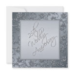 Silver Glitter 25th Anniversary Invitation