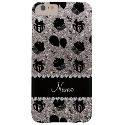 Silver glitter cupcakes balloons presents barely there iPhone 6 plus case