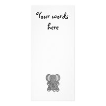 Silver glitter elephant custom rack card