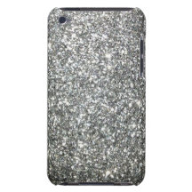Silver Glitter Glamour Barely There iPod Case