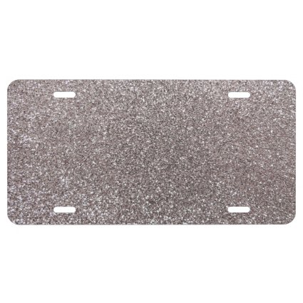 Silver glitter license plate