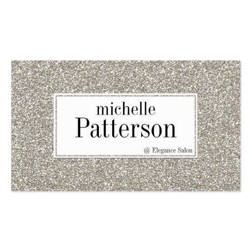 Silver Glitter Look Appointment Business Cards (front side)