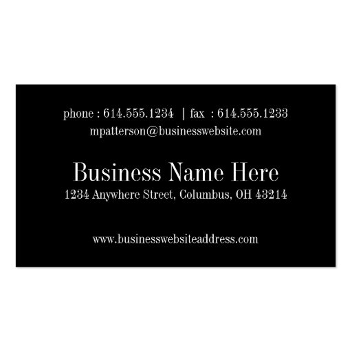 Silver Glitter Look Professional Business Cards (back side)