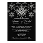 Silver Glitter LOOK Snowflakes Wedding Invite